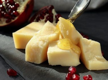 sliced fruit on stainless steel spoon